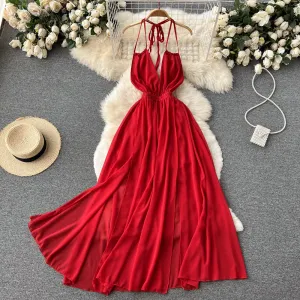 Chiffon High-waist Slip Dress