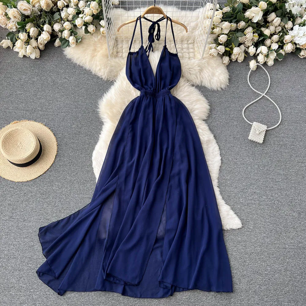 Chiffon High-waist Slip Dress