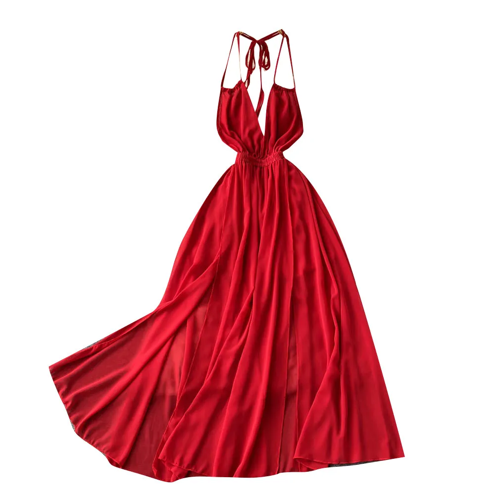 Chiffon High-waist Slip Dress