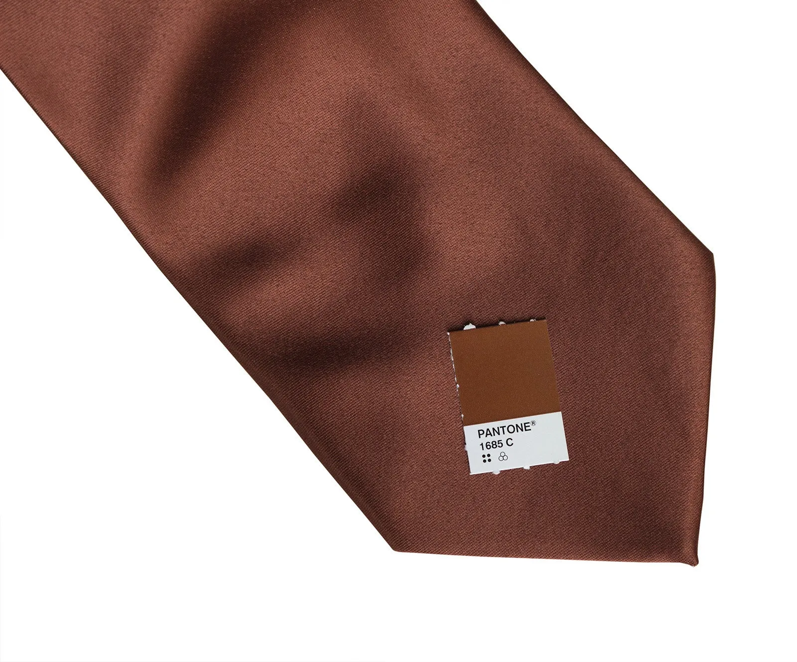 Cinnamon Necktie. Solid Color Medium Brown Satin Finish Tie, No Print
