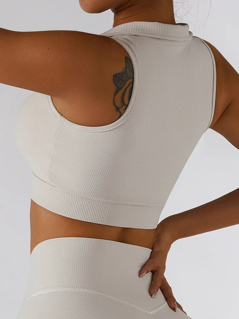 Collared Zip Front Sports Tank Top