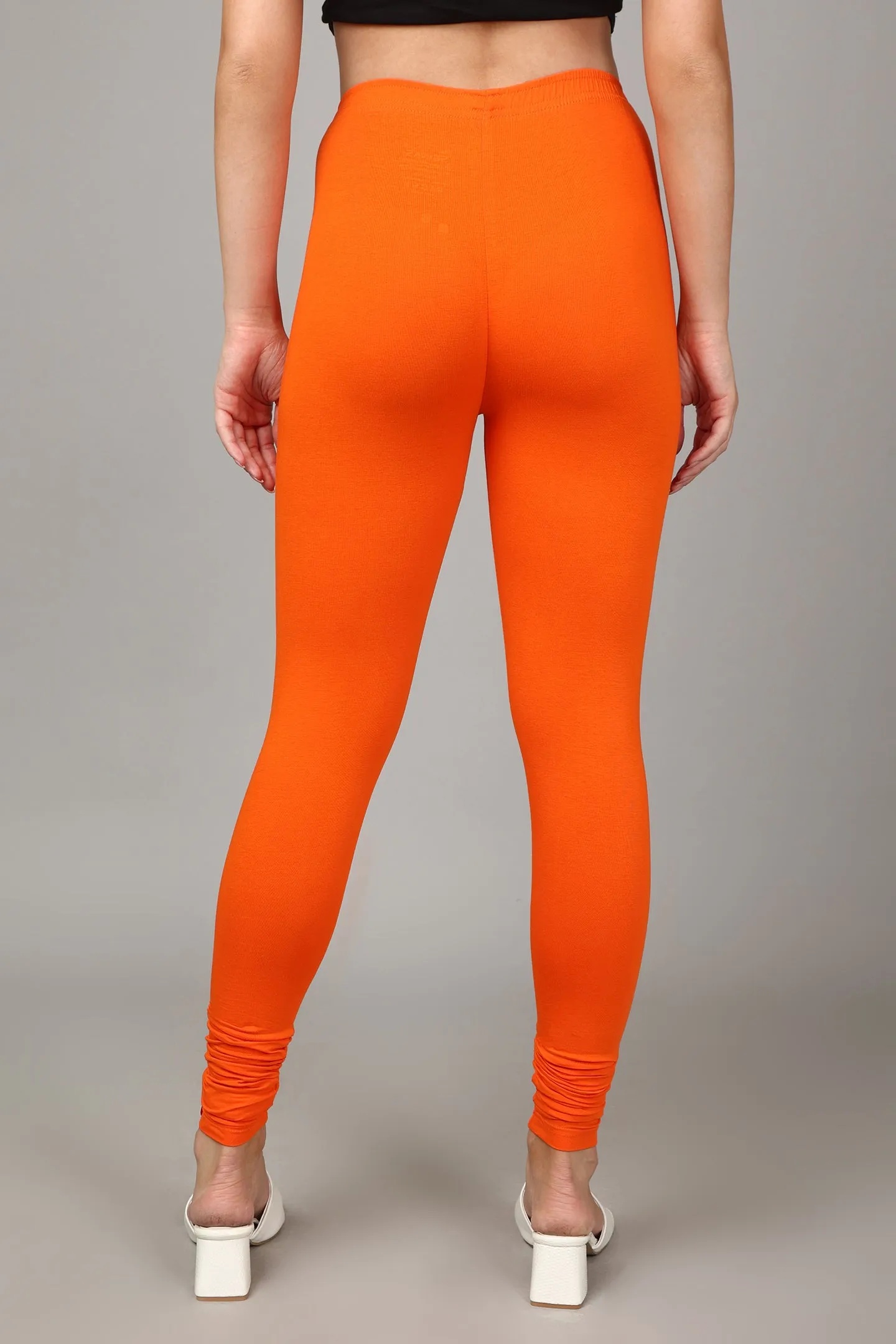 COTTON CHURIDAR LEGGINGS - ORANGE