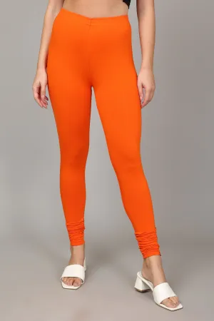 COTTON CHURIDAR LEGGINGS - ORANGE