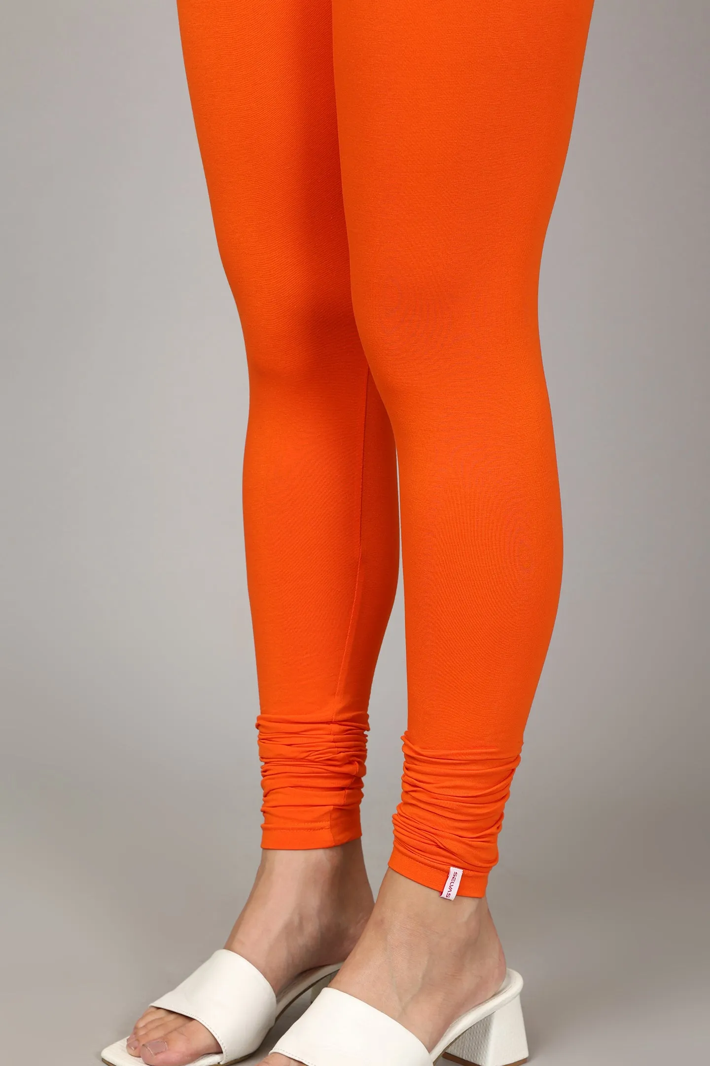 COTTON CHURIDAR LEGGINGS - ORANGE