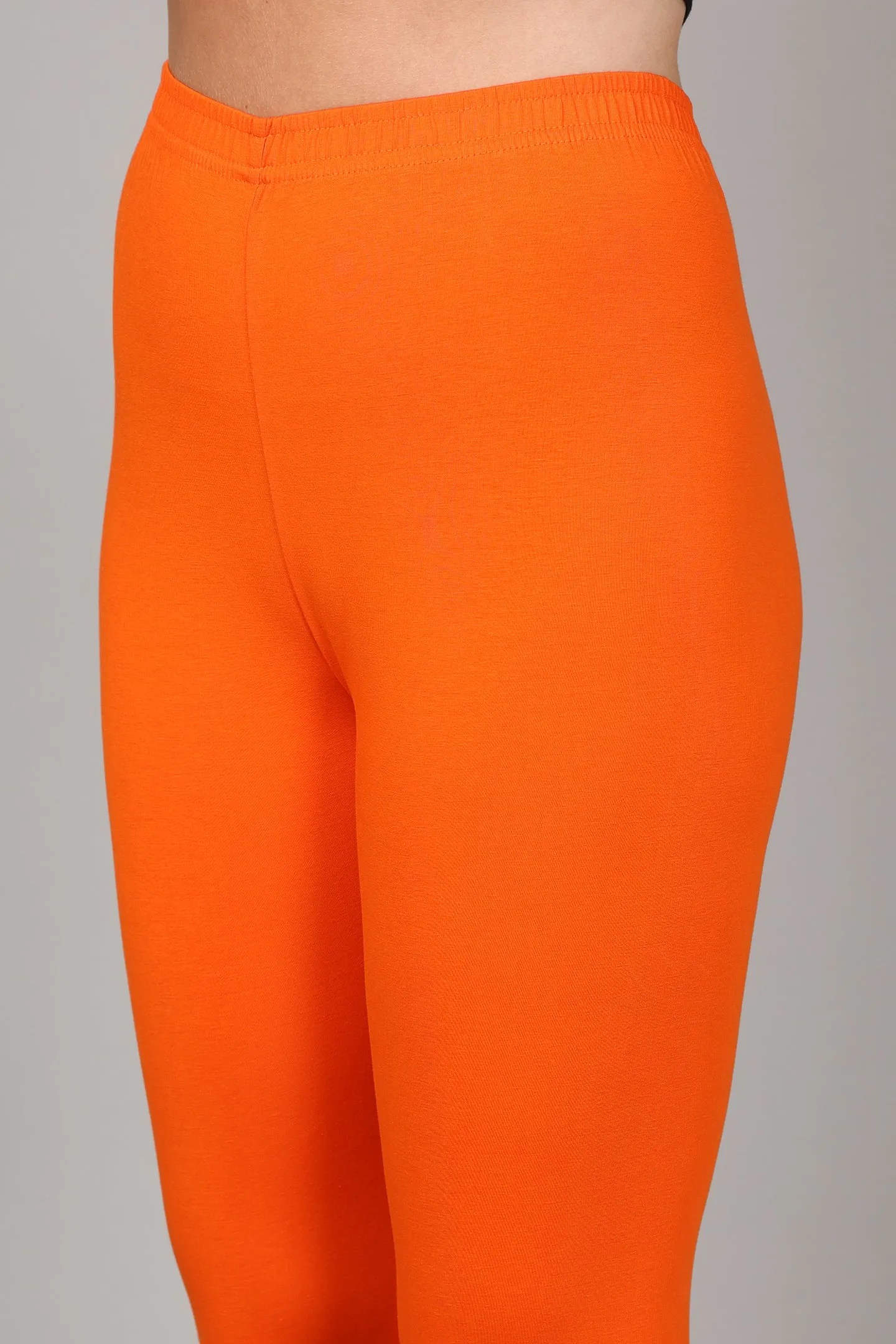 COTTON CHURIDAR LEGGINGS - ORANGE