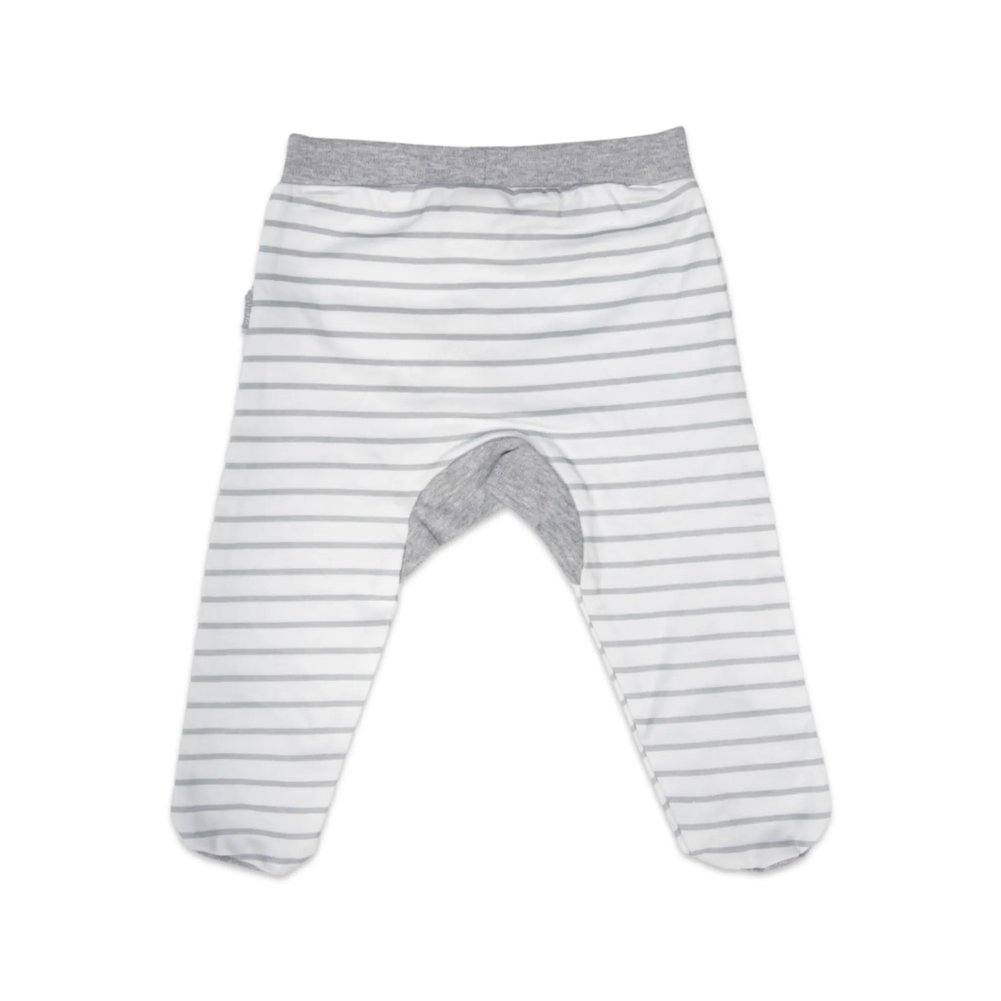 Cotton Leggings Grey/White Stripe