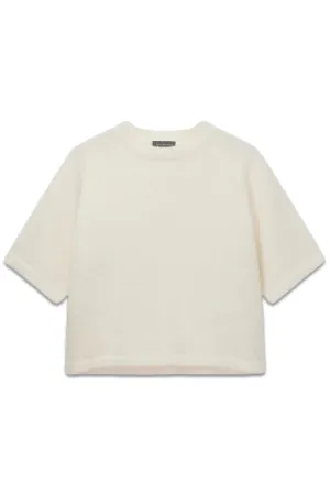 Cream Wool Blend Knit Top