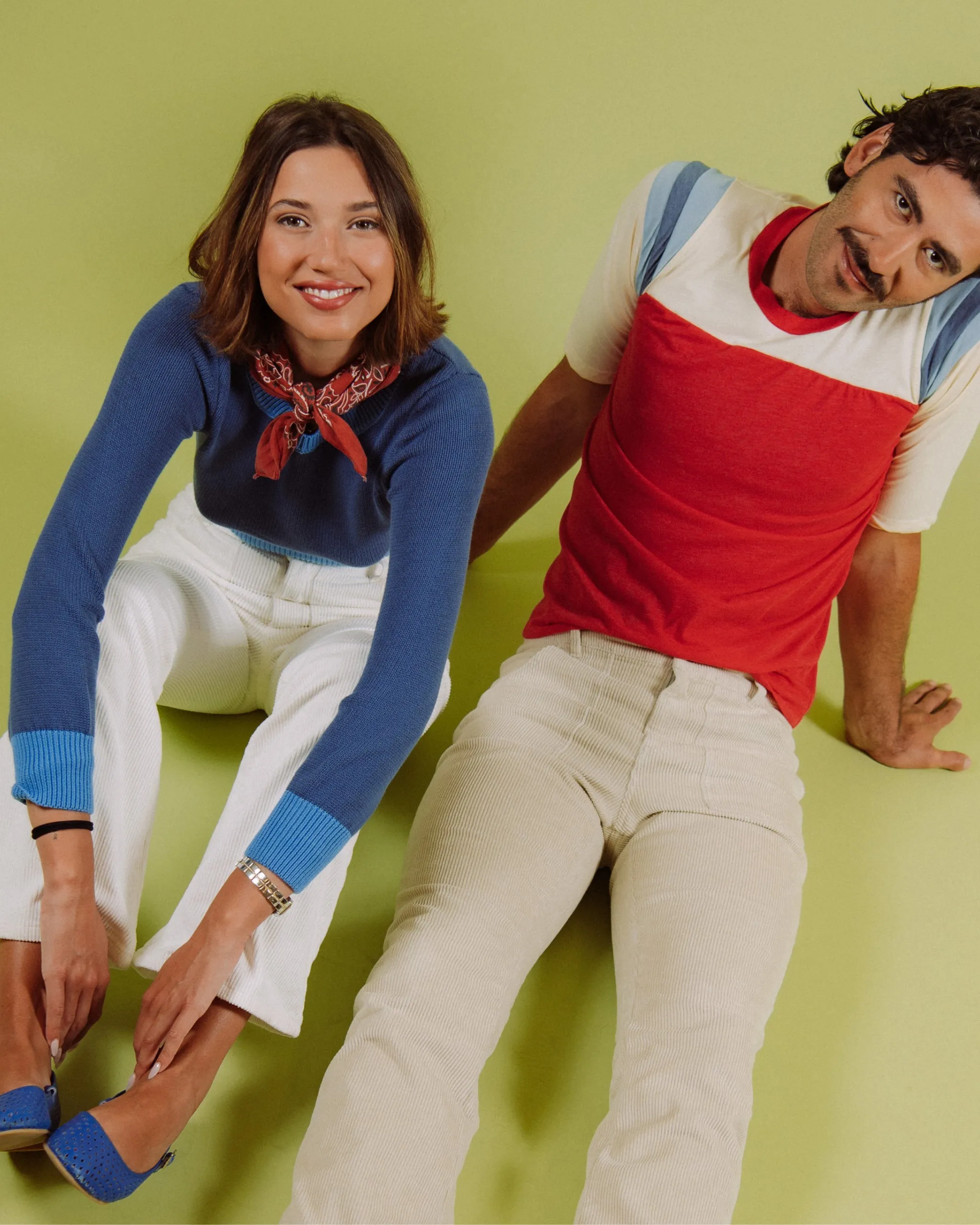 Crop Sweater (Navy/Blue Poppy)