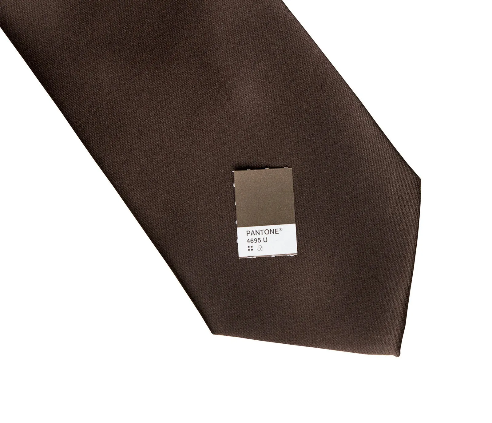 Dark Brown Necktie. Solid Color Satin Finish Tie, No Print