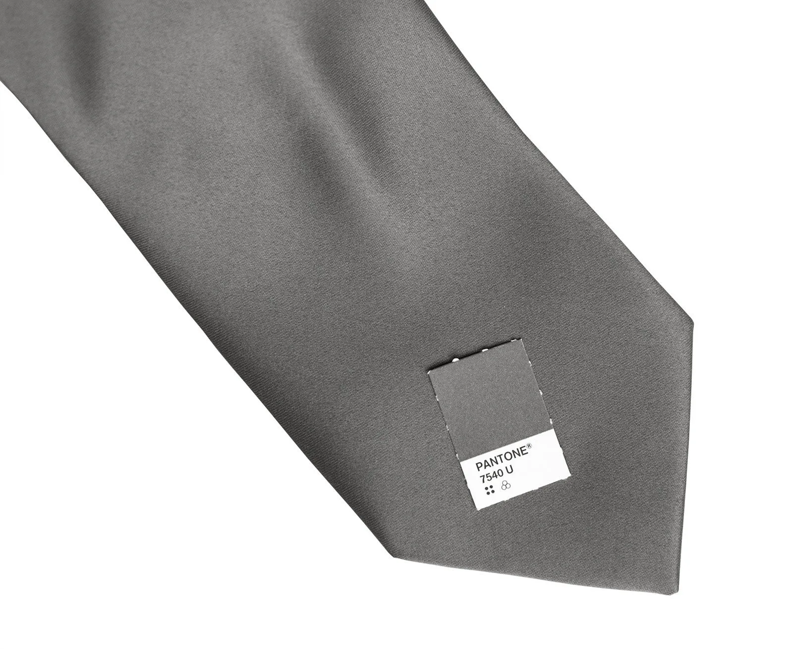 Dark Silver Necktie. Solid Color Medium Grey Satin Finish Tie, No Print