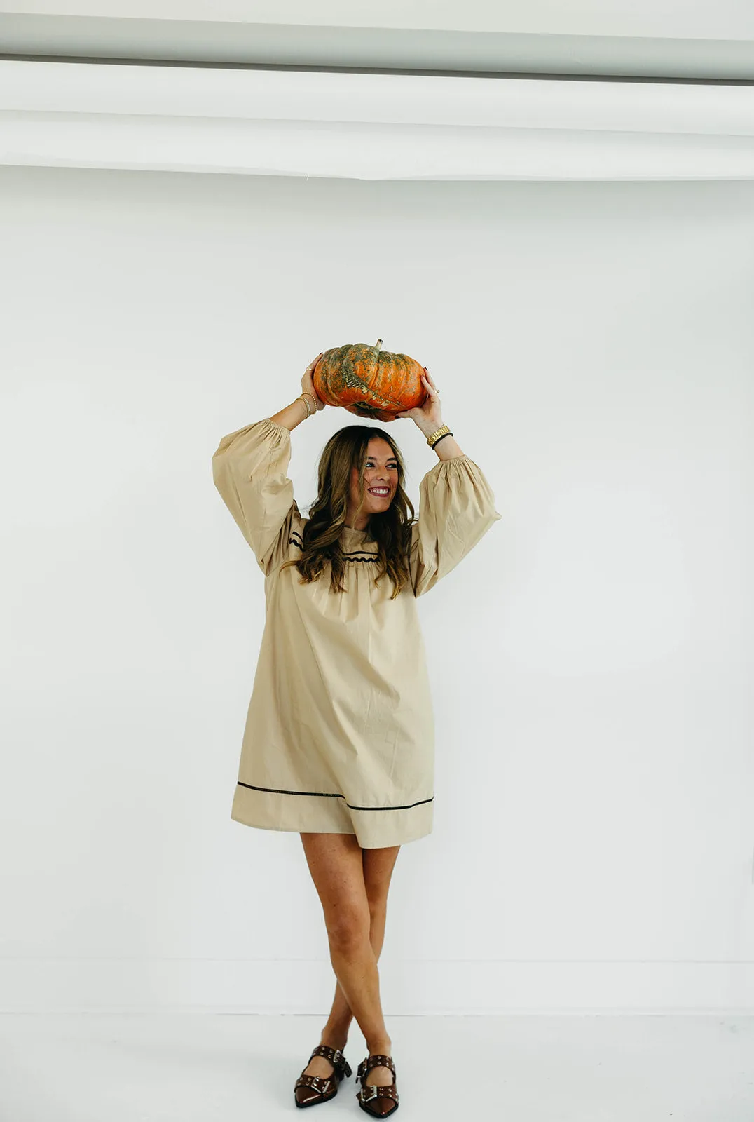 Debbie Mini Dress - Taupe