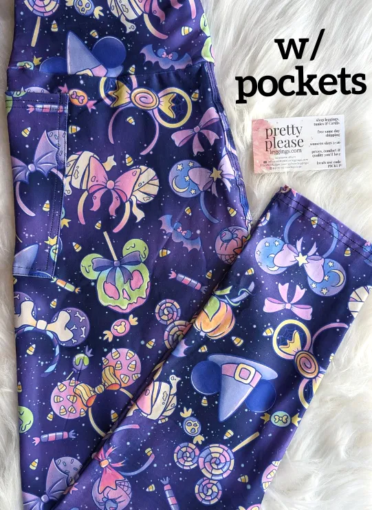 Disney Mickey Minnie Ears Halloween Super SOFT Leggings Princess OS TC Plus rts