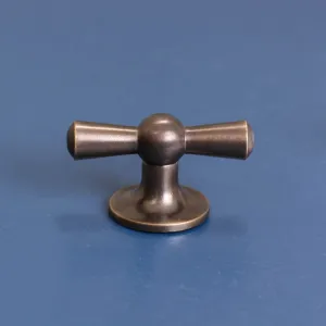 Distressed Antique Brass Crossed Cabinet Knob