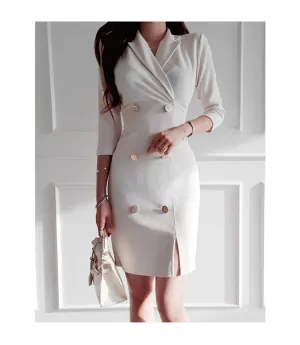 Double-Breasted Lapel Dress