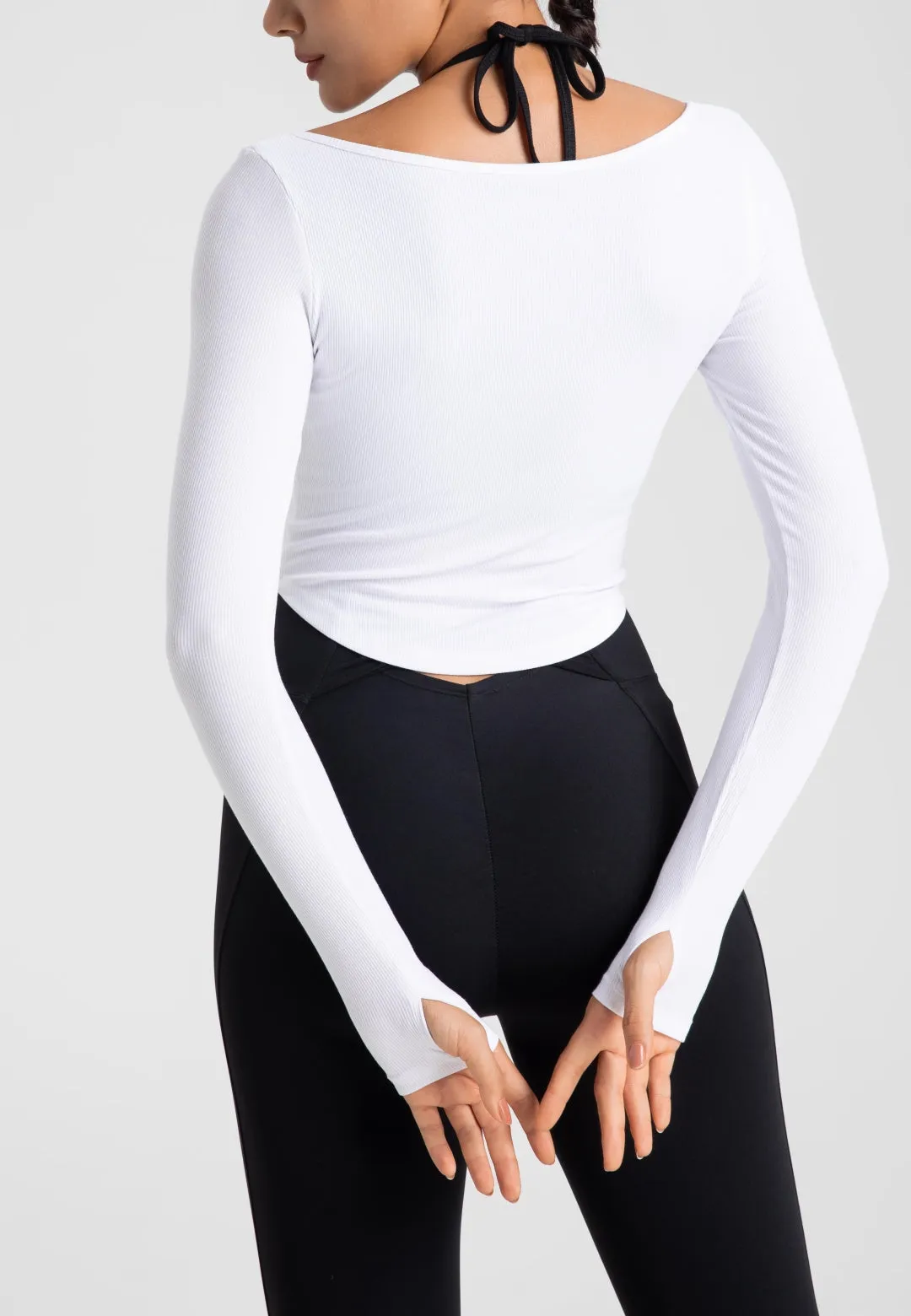 Double Layer Henley Crop Top by Anna-Kaci