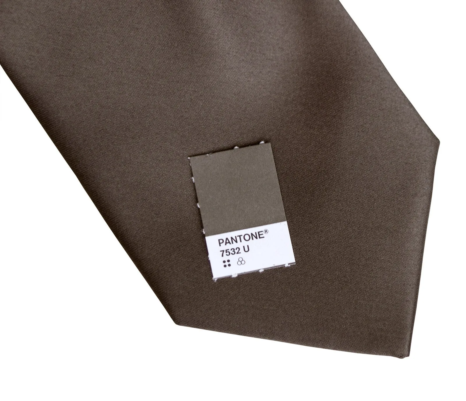 Driftwood Necktie. Solid Color Dark Brown Satin Finish Tie, No Print