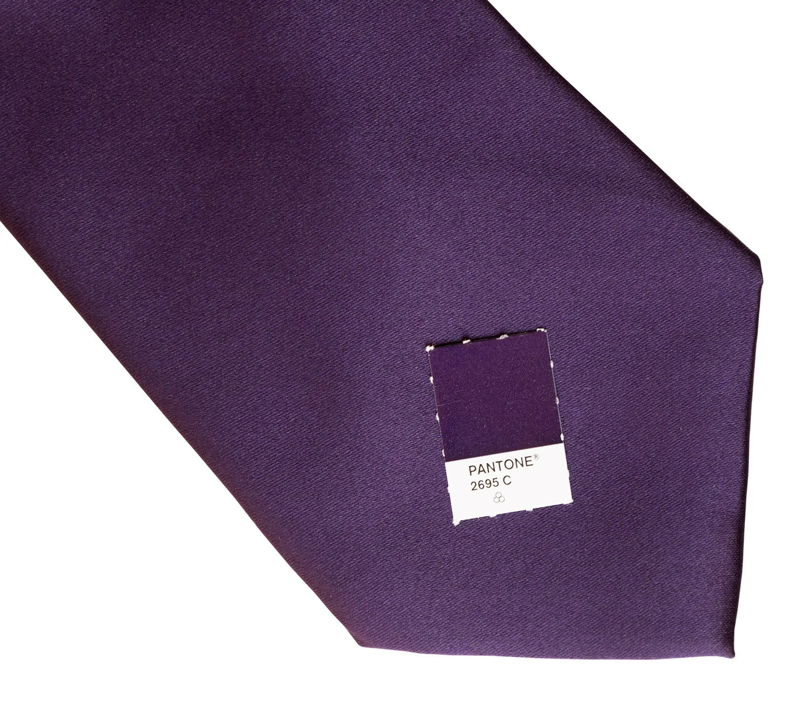 Eggplant Necktie. Dark Purple Solid Color Satin Finish Tie, No Print