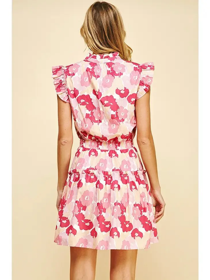Floral Mini Dress - Pink
