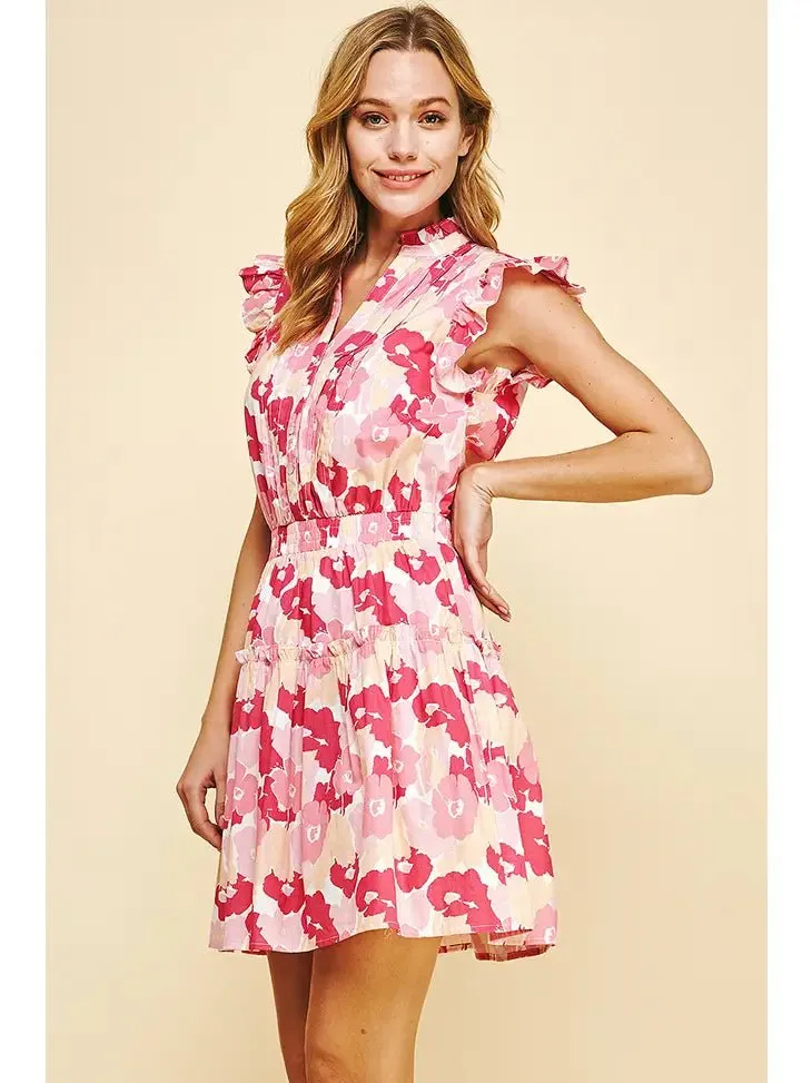 Floral Mini Dress - Pink