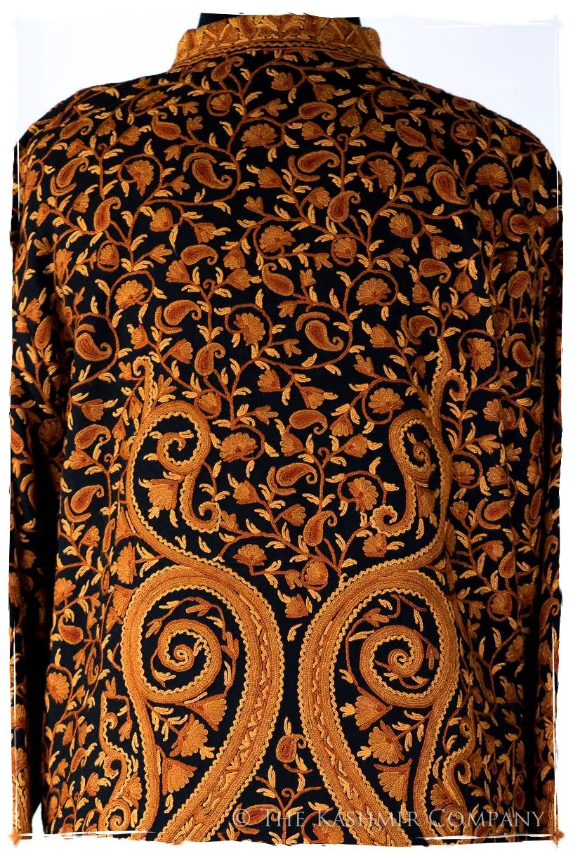 Française Mughal Gold d'orient Royalé Paisley Silk Coat