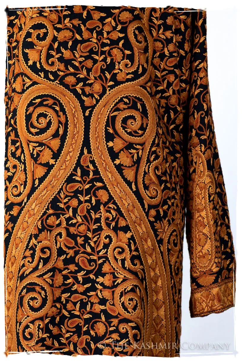 Française Mughal Gold d'orient Royalé Paisley Silk Coat