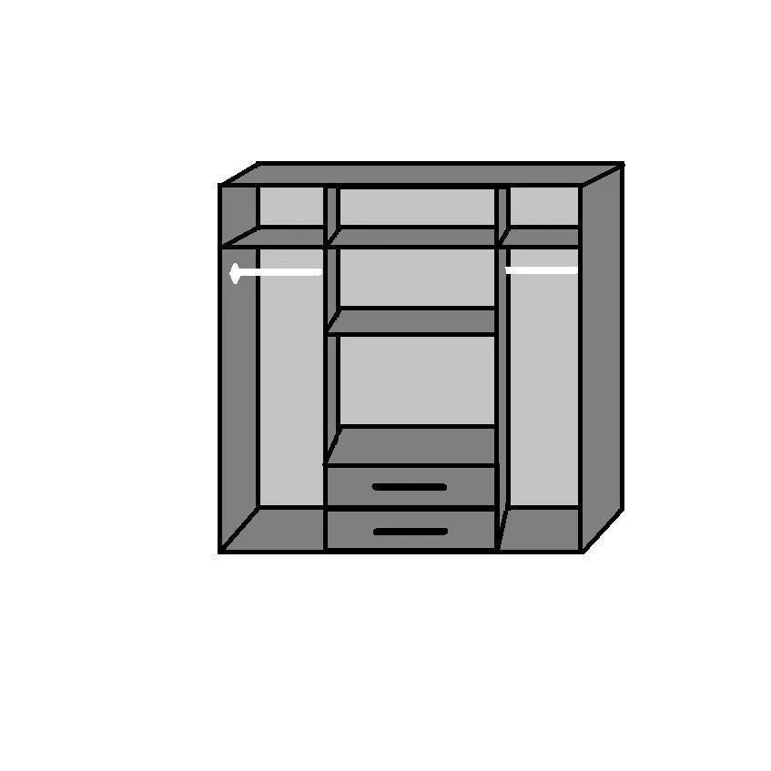 Freya 4 Door 2 Drawer Mirrored White Wardrobe