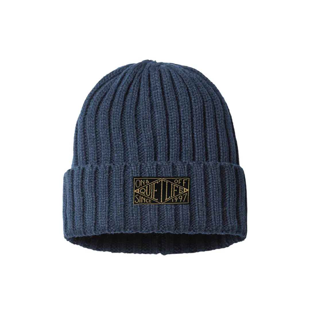 Gold Label Ribbed Beanie - Navy