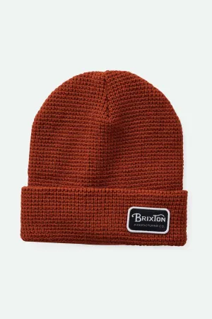 Grade Waffle Knit Beanie - Rust Orange