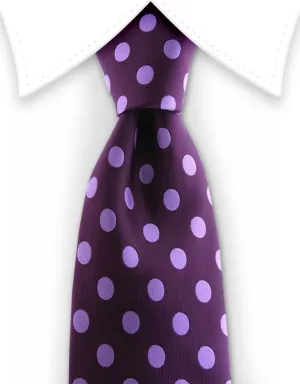 Grape Purple and Lilac Polka Dot Necktie