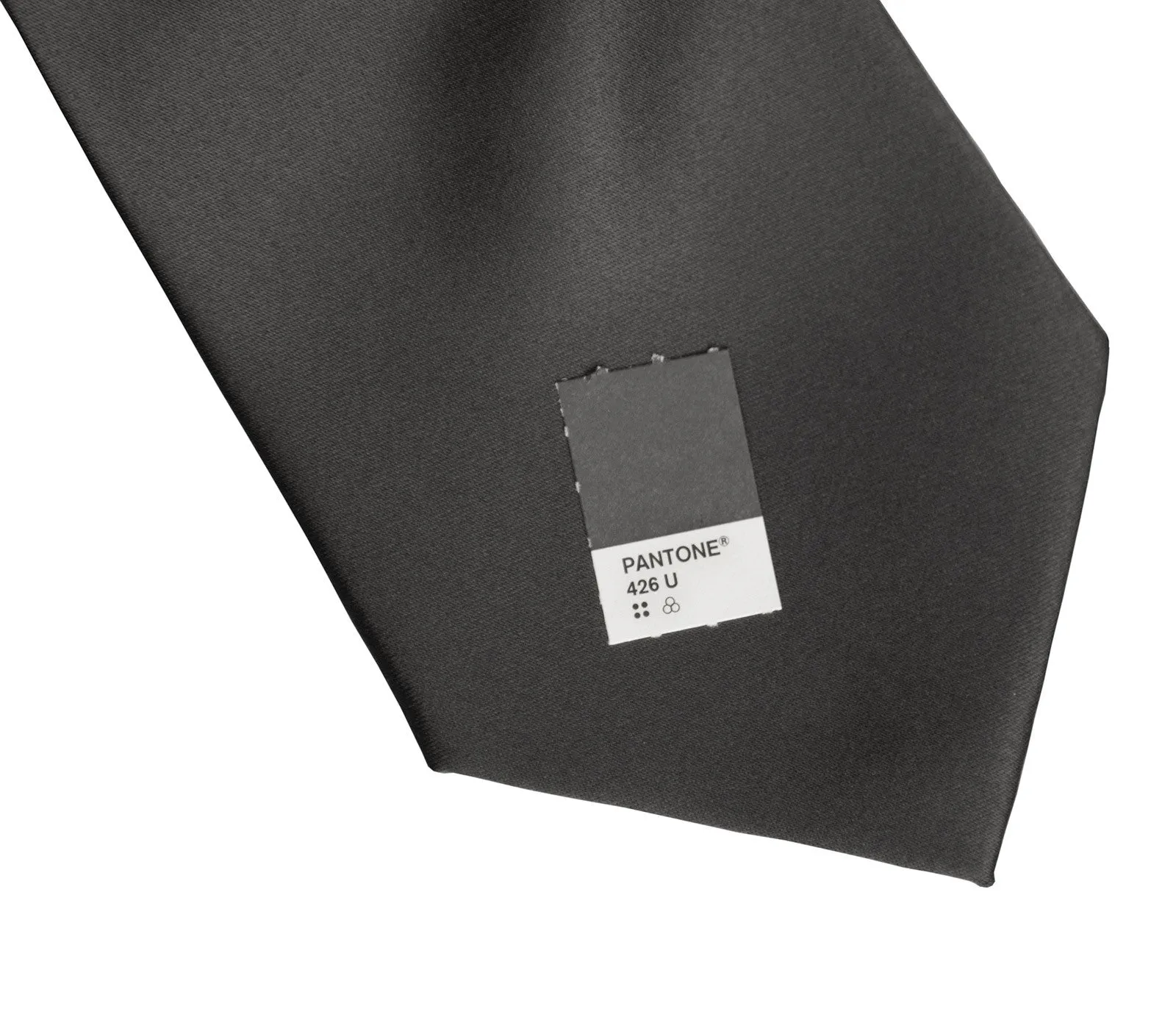 Gunmetal Necktie. Solid Color Dark Grey Satin Finish Tie, No Print