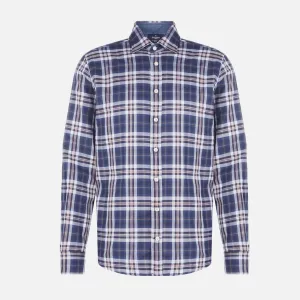 Hackett Melange Check Shirt Multi Blue
