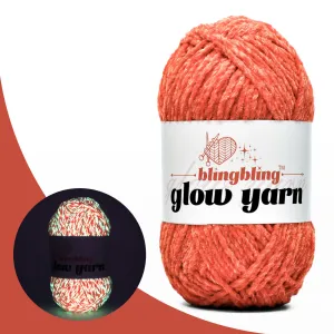 High Quality Dark Orange Glow-in-the-Dark Chenille Yarn