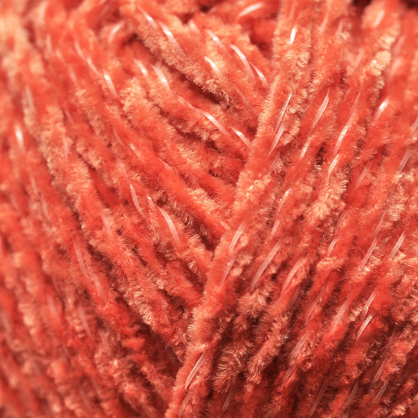 High Quality Dark Orange Glow-in-the-Dark Chenille Yarn