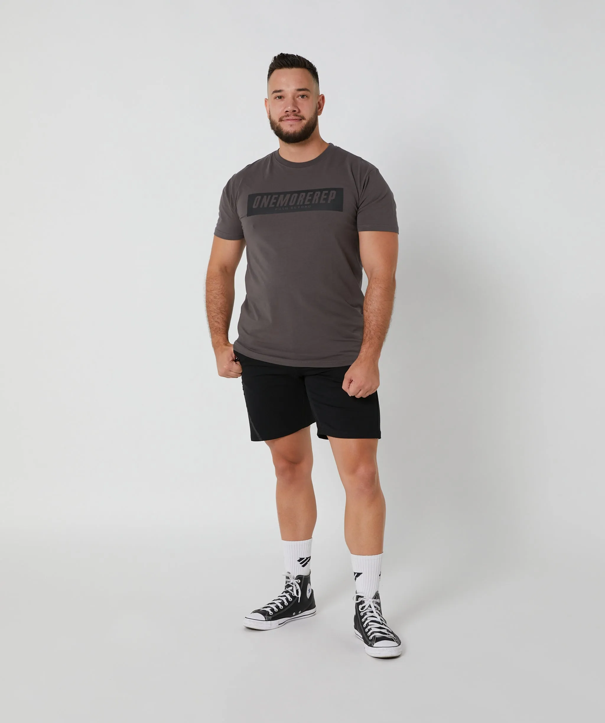 Iconic Block Tee Charcoal