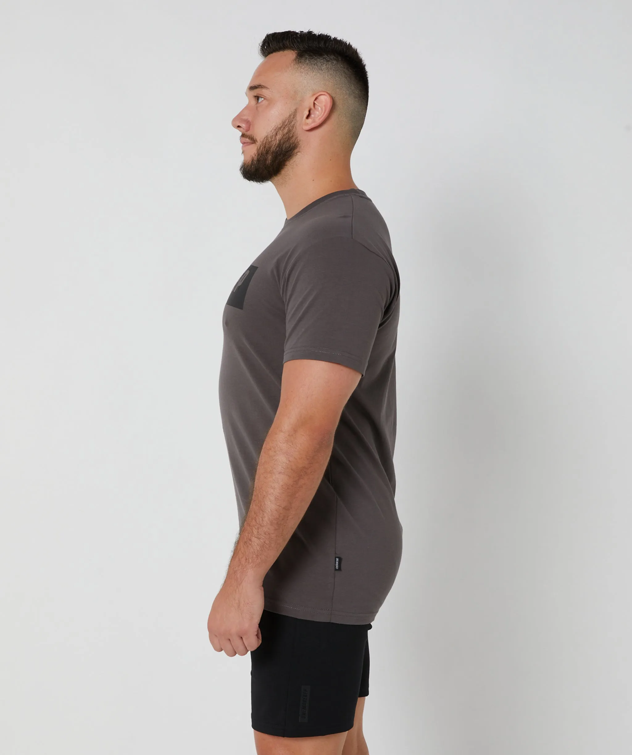 Iconic Block Tee Charcoal