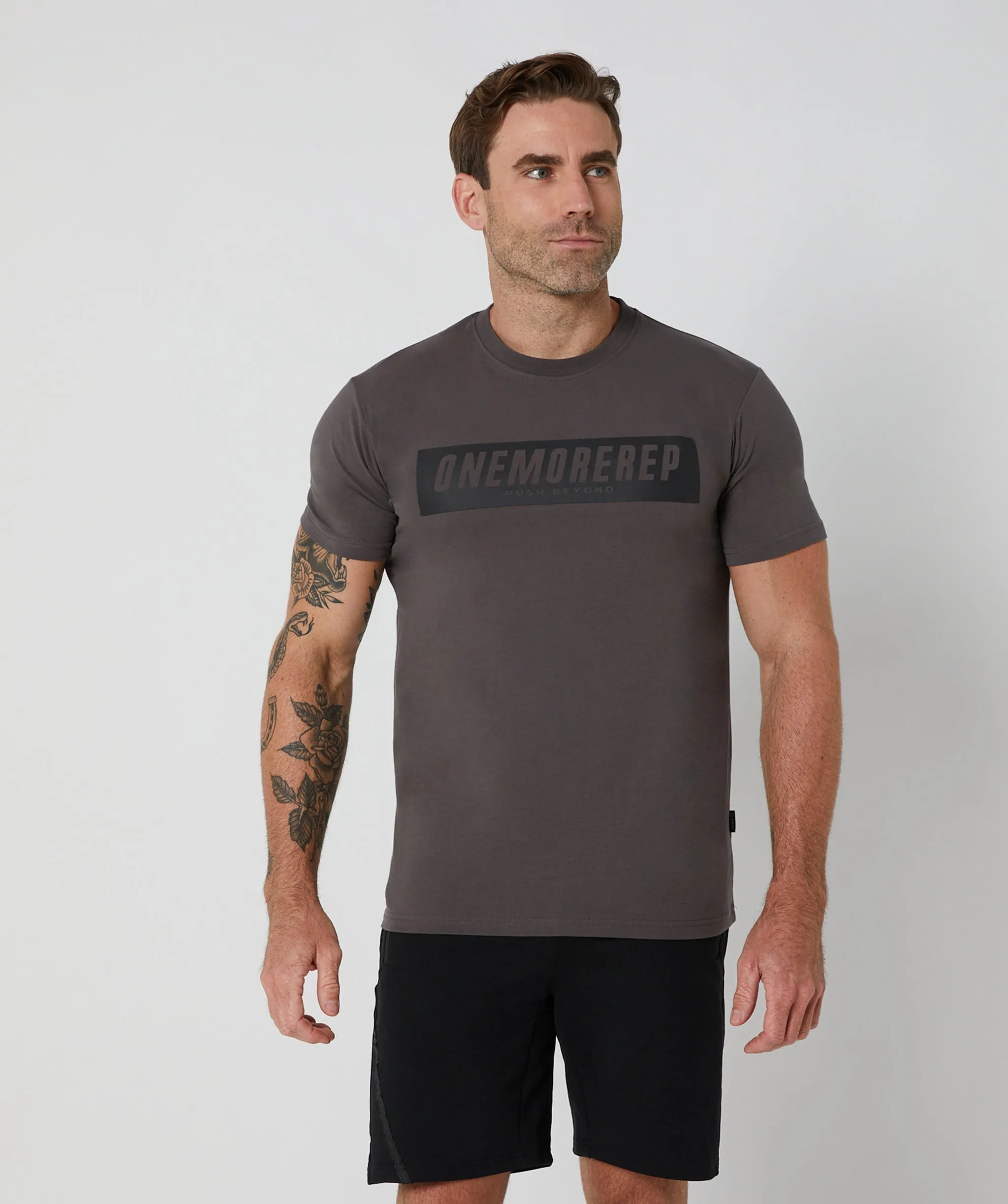 Iconic Block Tee Charcoal