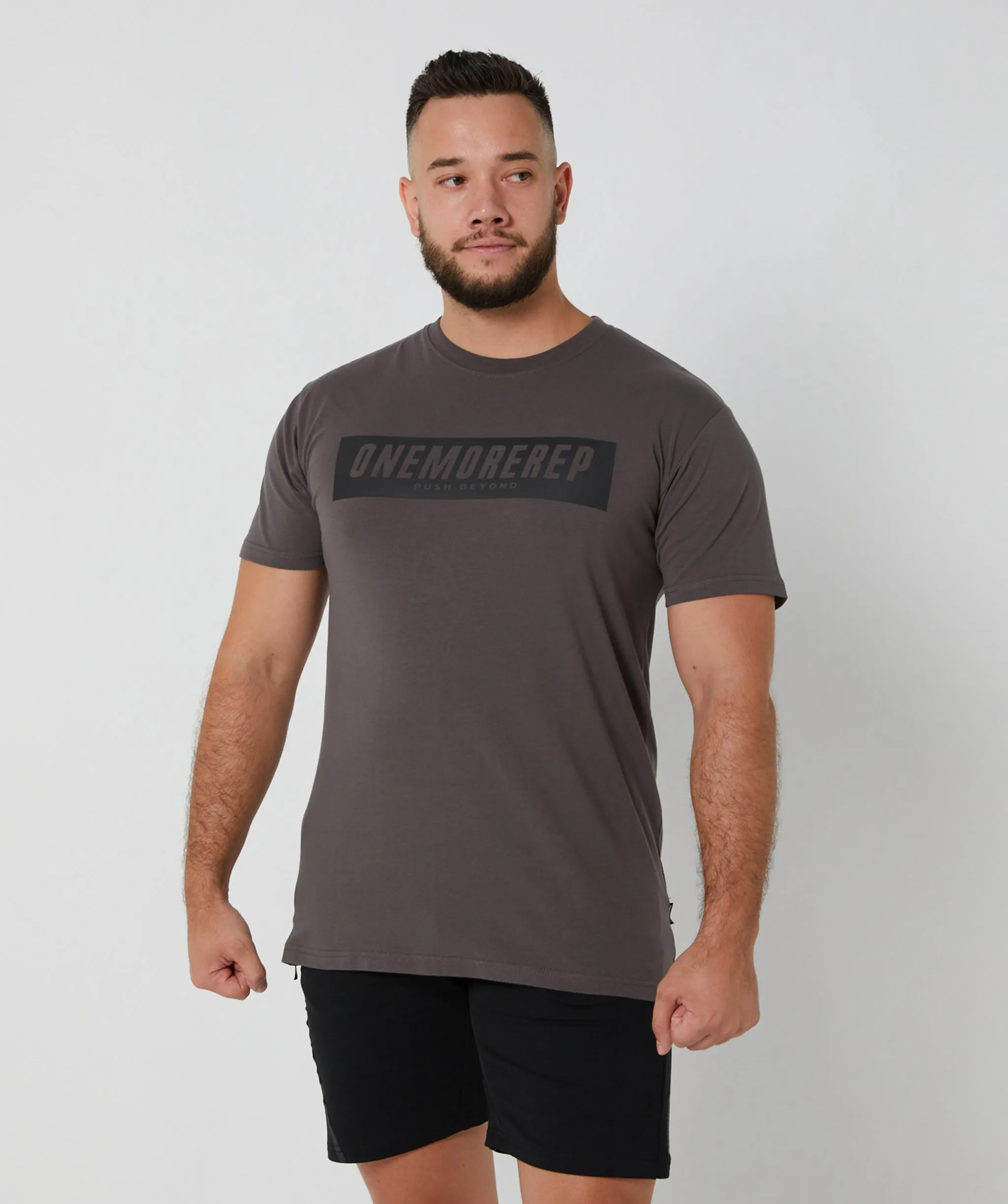 Iconic Block Tee Charcoal