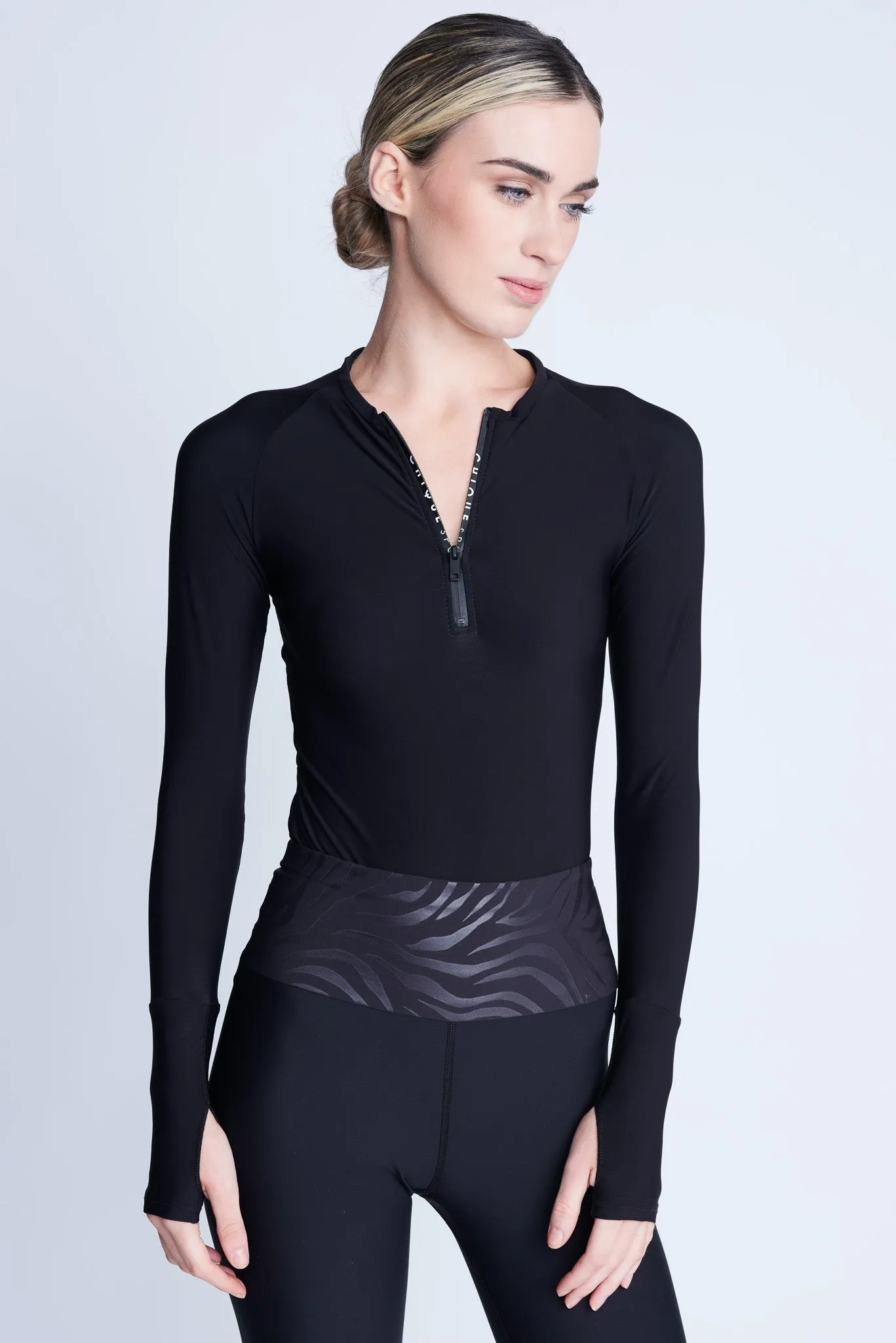 Iconic Half-Zip Top in Black