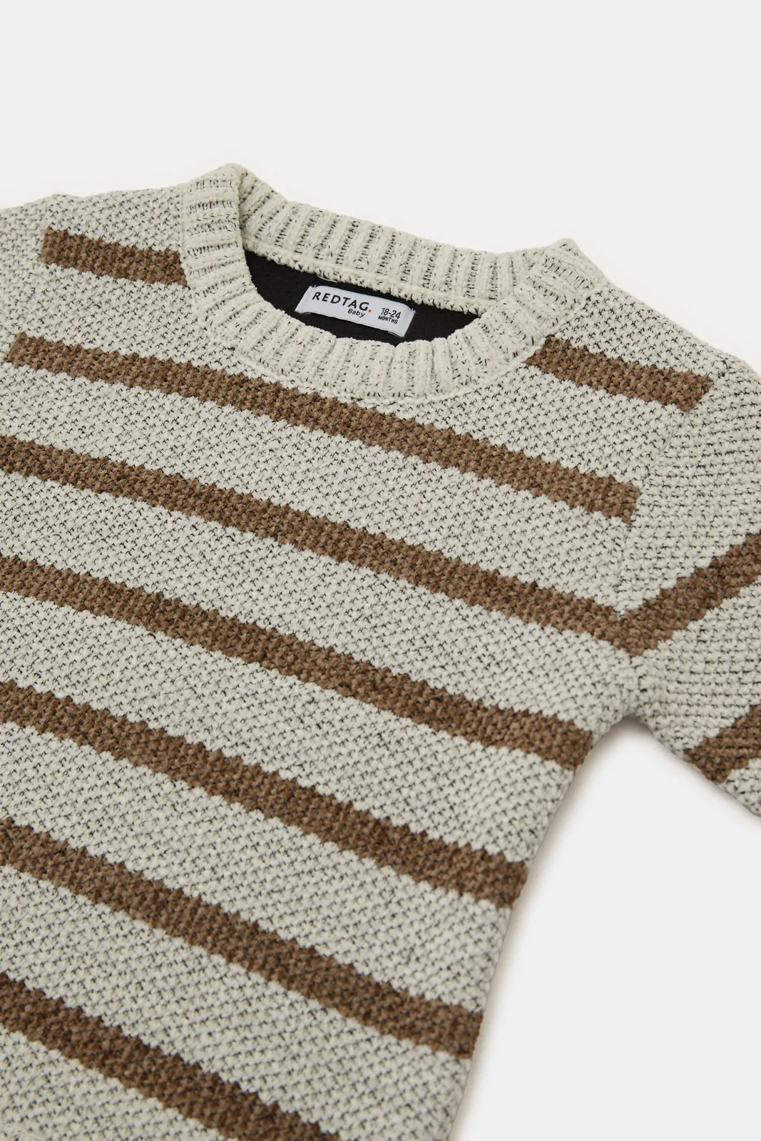Infant Boys Cream Striped Pullover