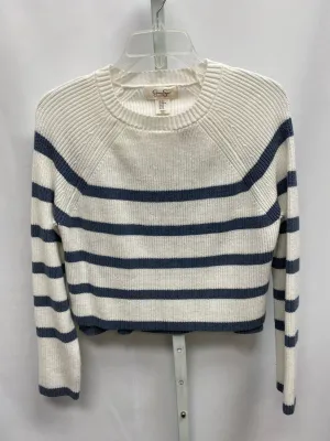 Jessica Simpson Size XS White Stripe Long Sleeve Sweater
