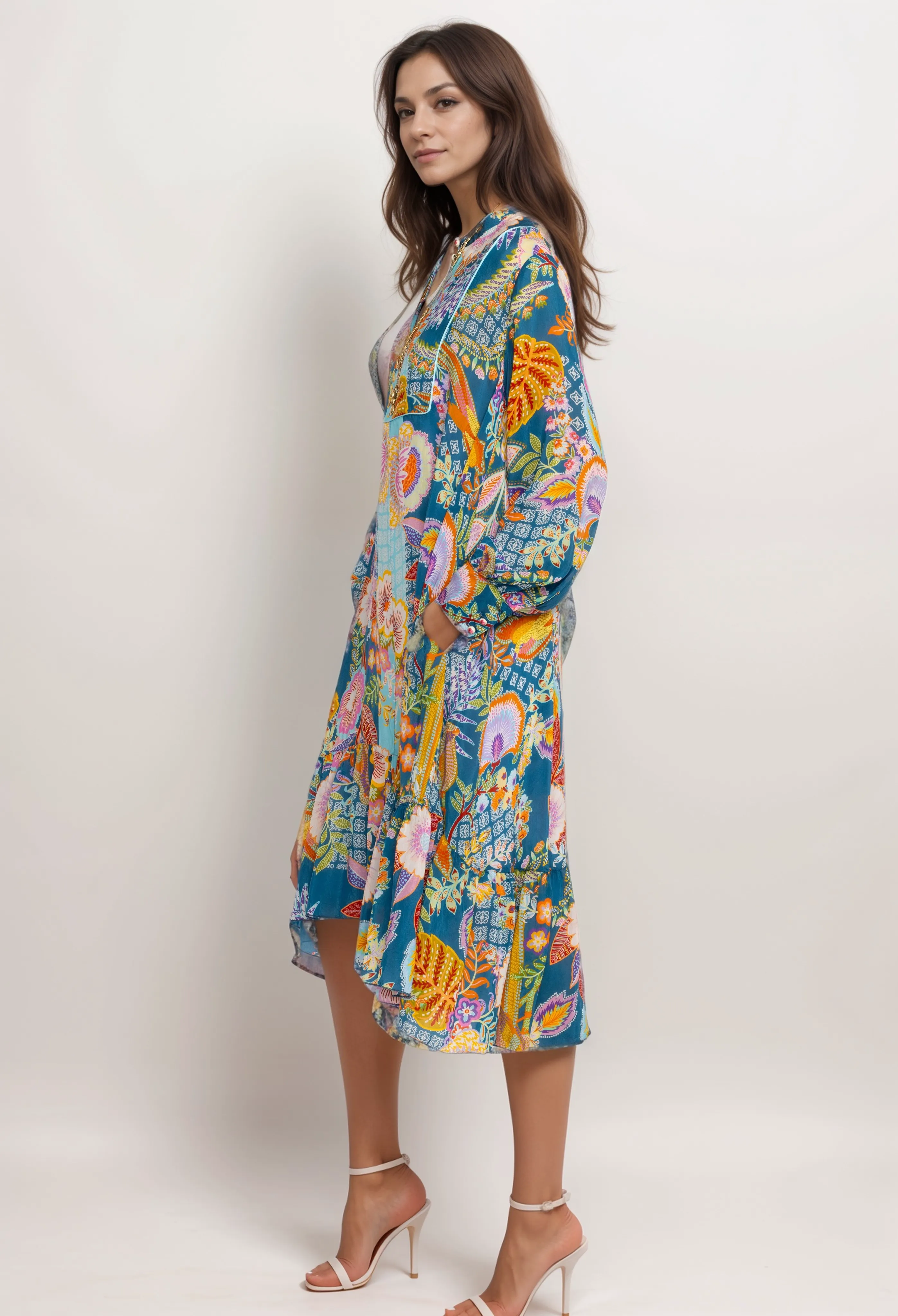 Johnny Was Wild Imana Midi Length Slip Dress C31924B1 Boho Chic
