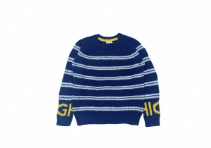 Kids Pullover - Round Collar - Blue x Yellow