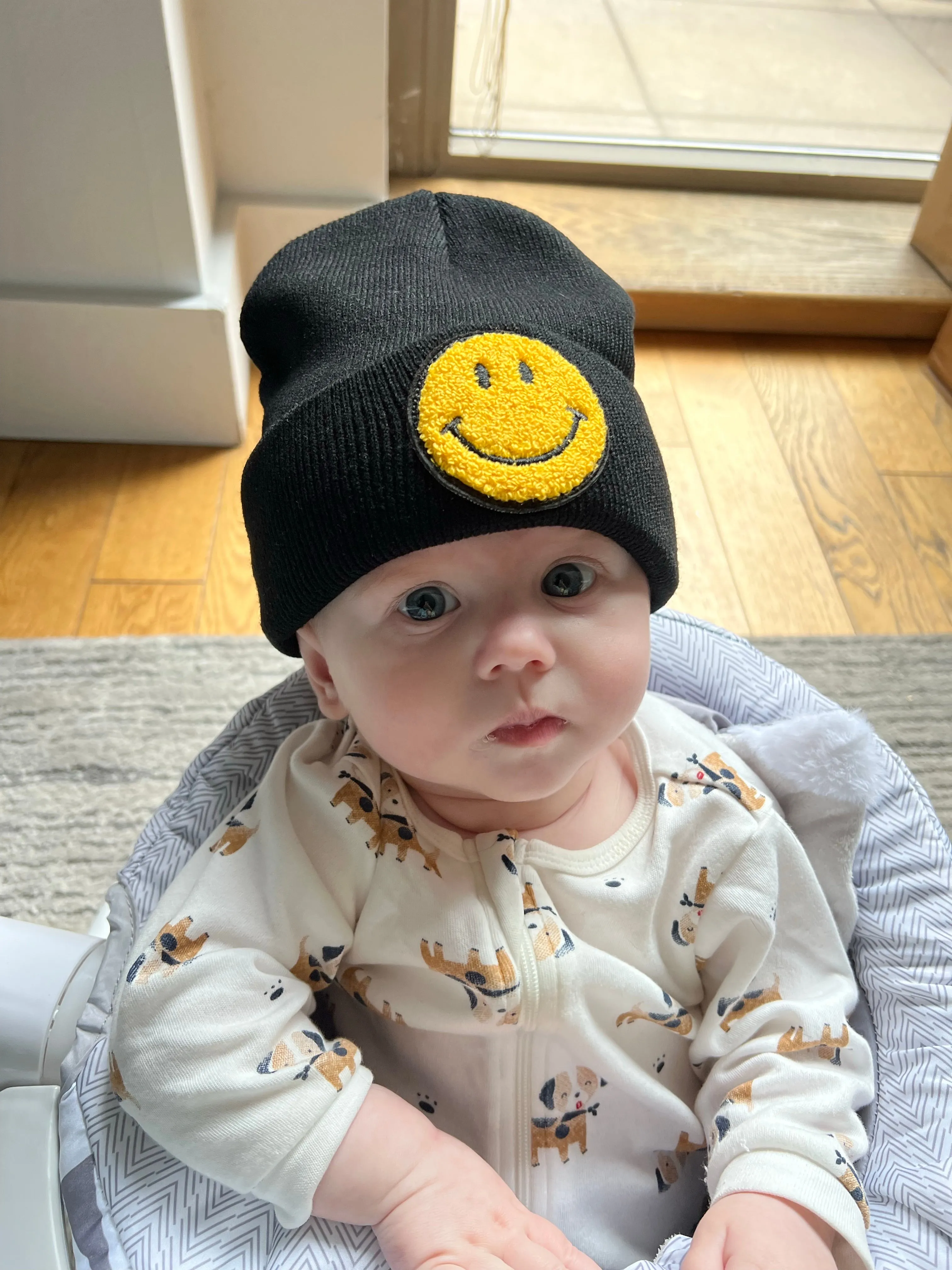 Kids Yellow Terry Smile Beanie