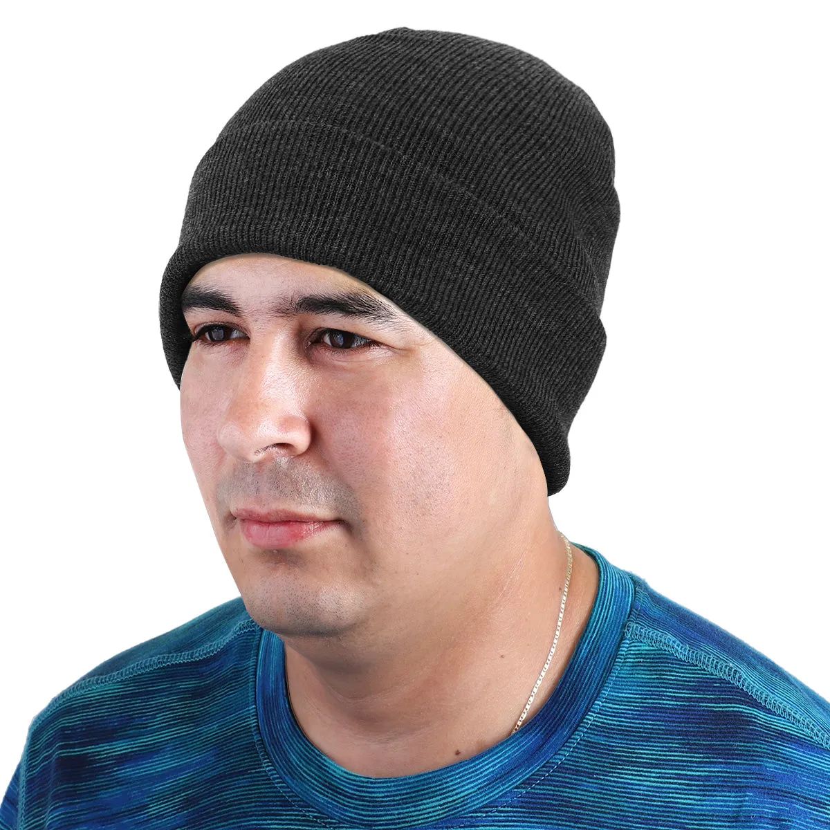 Knitted Beanie Hat - Dark Grey