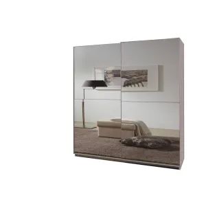 Kro White Mirrored Sliding Door Wardrobe 180Cm