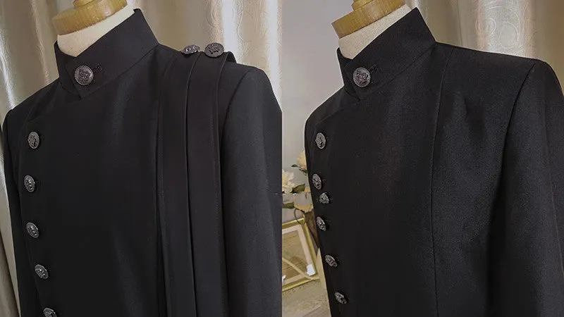 La Pomme~Ringo Story~Customizable Ouji Lolita Black Slim Long Coat