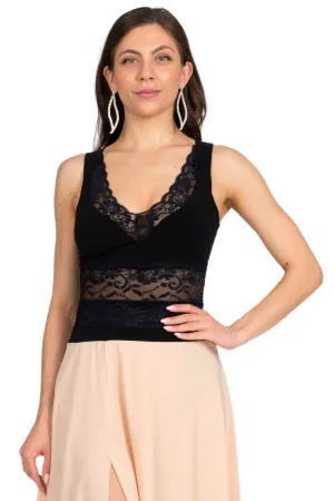 Lace Top With Cutout Back