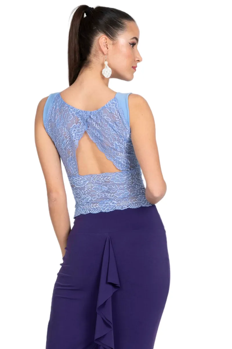Lace Top With Cutout Back