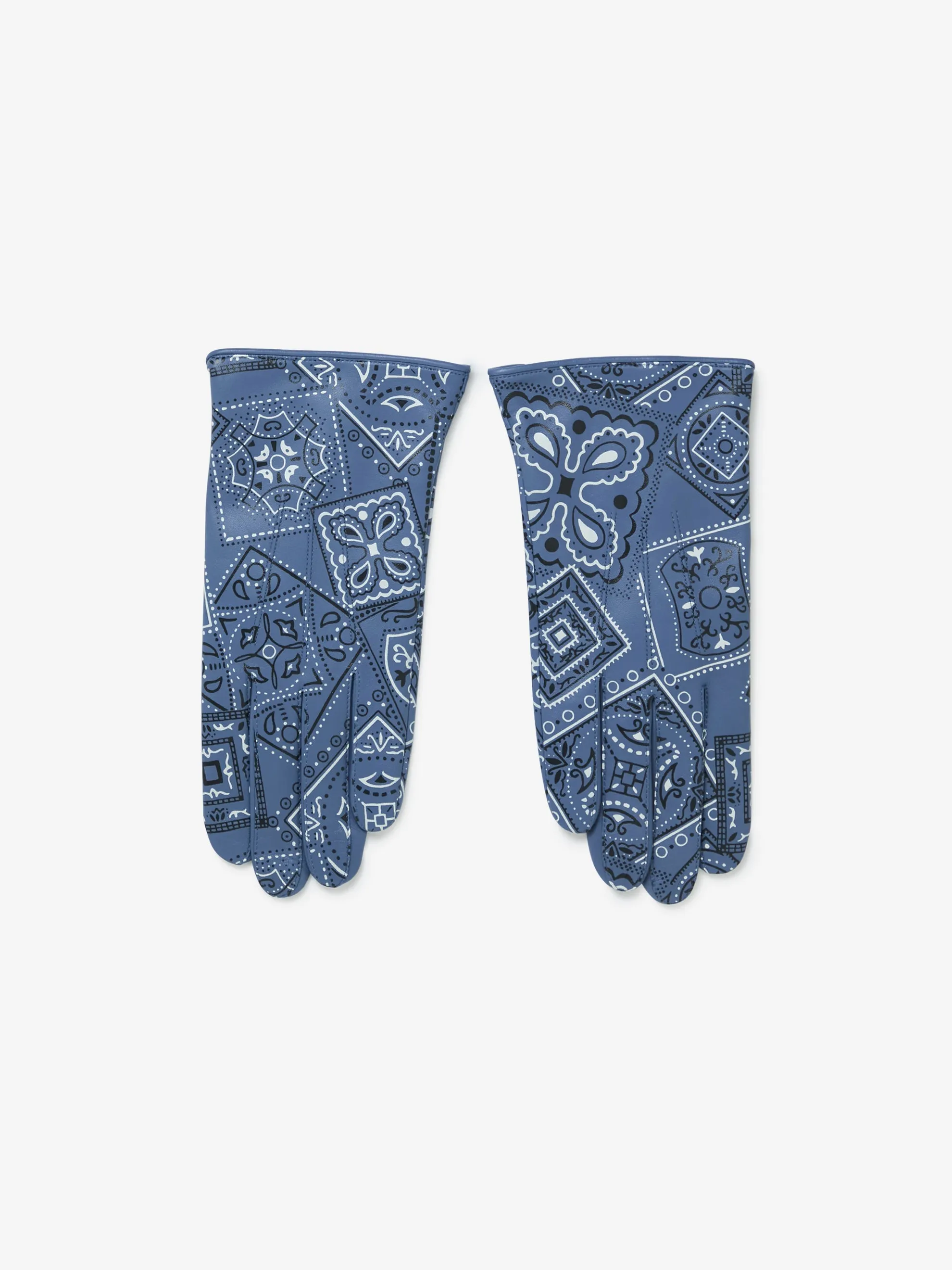 Leather COOKIE Bandana Gloves (Blue)
