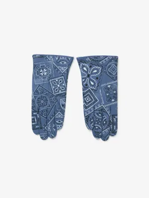 Leather COOKIE Bandana Gloves (Blue)